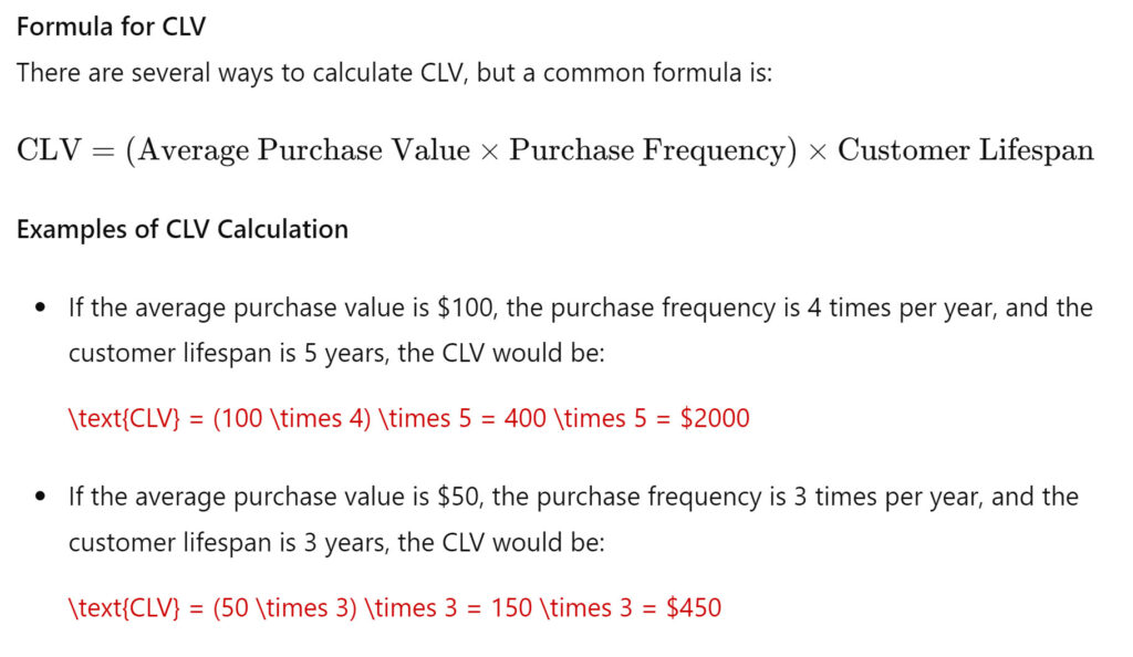 formula for CLV