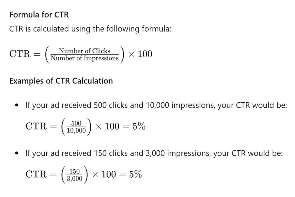 Formula for CTR