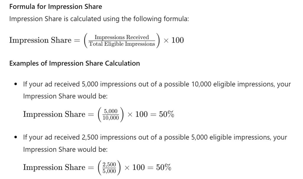 formula for impression share